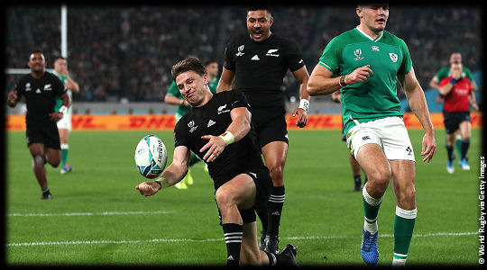New Zealand v Ireland QF2 Beauden Barrett try RWC2019